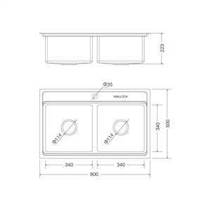 Chậu rửa chén Malloca MS 8812